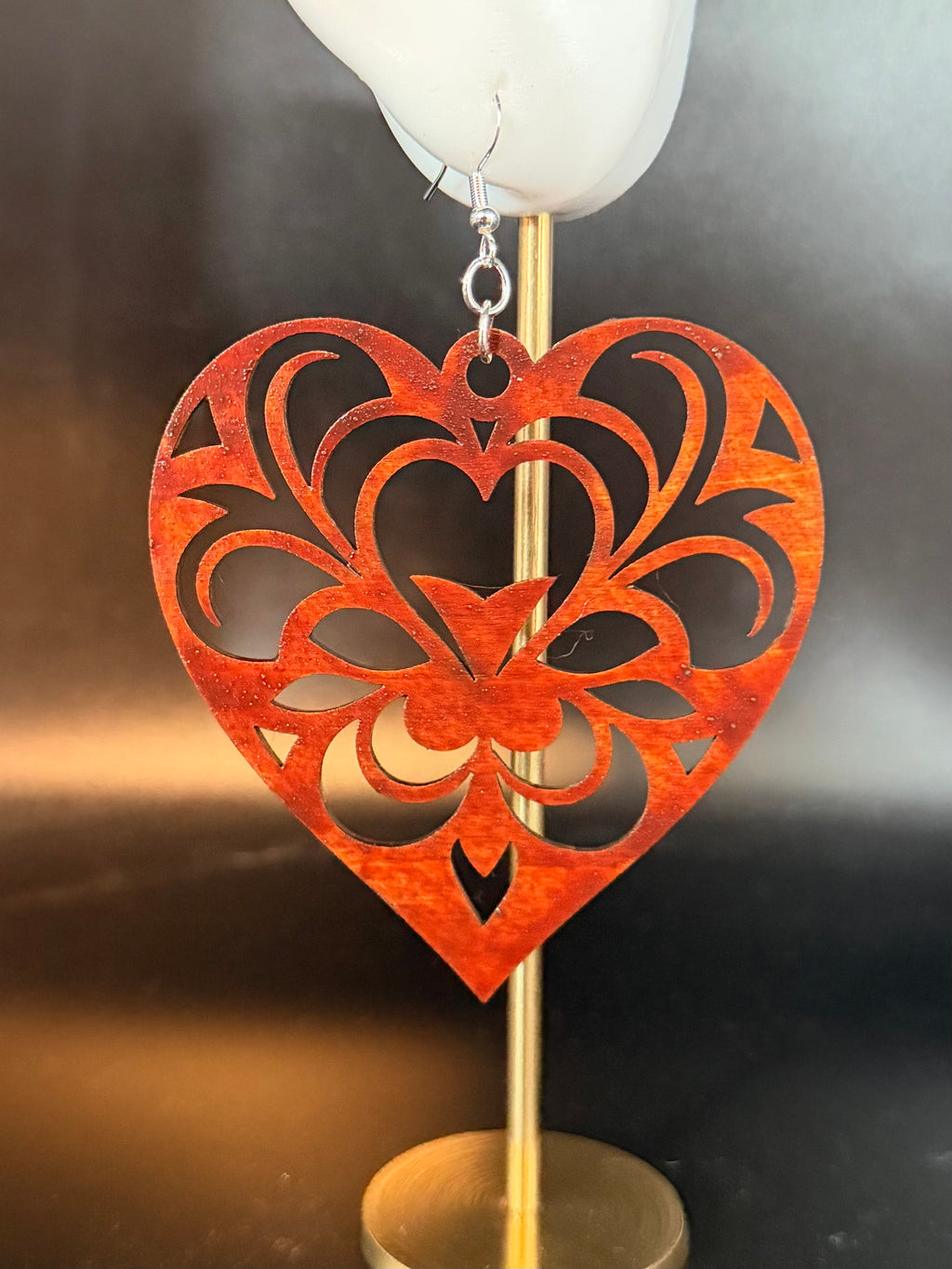 Heart Mandala Earrings Pair