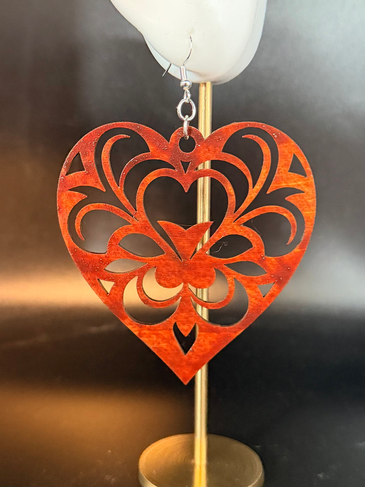 Heart Mandala Earrings Pair